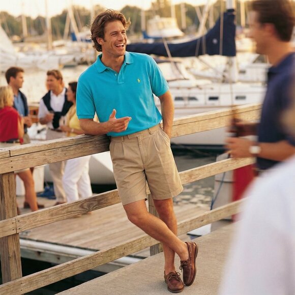 Polo Ralph Lauren Other - Polo Ralph Lauren Mens Blue Cotton Polo Shirt Made USA Classic Fit Pony Size L